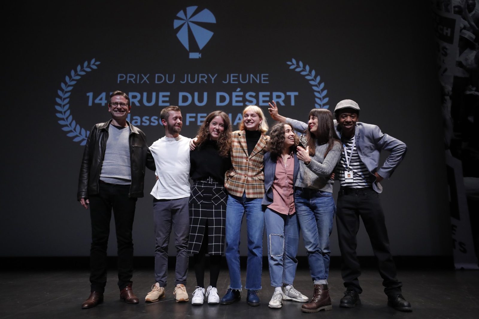 Pascale Ramonda, distributrice internationale du film 143 rue du désert, Prix du Jury Jeune 2019 avec Franck Rabu du Conseil d'Administration des 3 Continents et le jury jeune